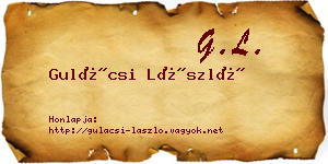 Gulácsi László névjegykártya